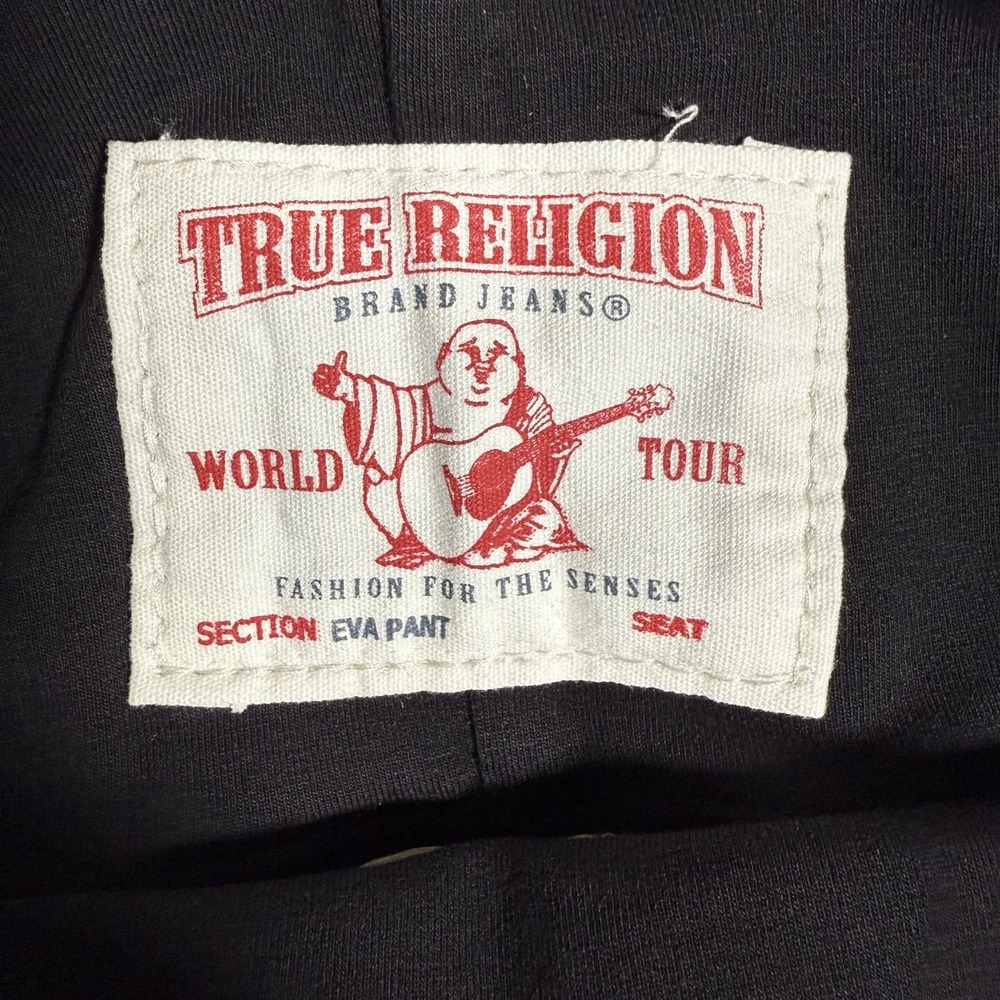 True Religion Leggings Womens Medium Black Eva Pant Athletic Hook Up Flare NWT - Picture 11 of 14